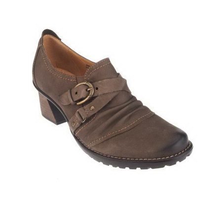 Earth Waft Leather Shootie w/ Ruching and Side Buckle - A229681