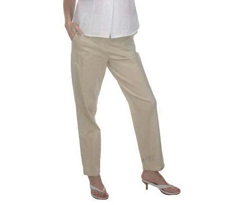 Denim & Co. Original Waist Stretch Petite Pants w/ Side Pockets