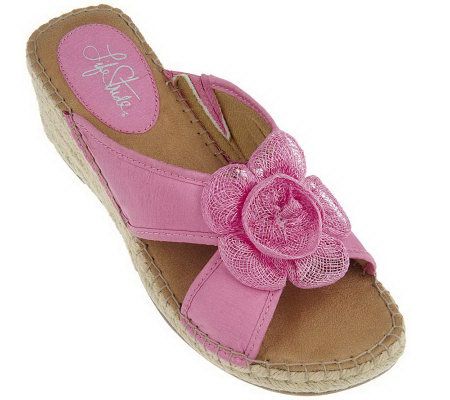 LifeStride Silk Cross Band Espadrilles w/ Flower Detail - A95881