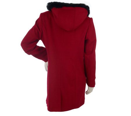 George Simonton Fully Lined Hooded Coat with Faux Fur Trim