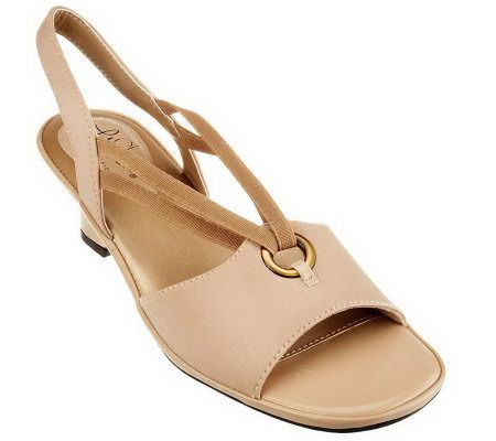 LifeStride Fair Slingback Wedge Sandals with Elastic Detail - A231282