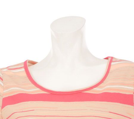 Liz Claiborne New York Short Sleeve Scoop Neck Striped T-shirt