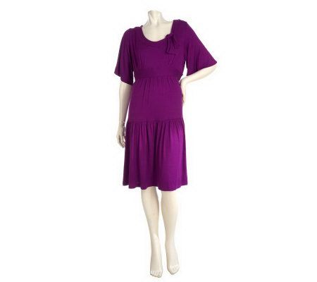 Charmed by Nancy Rose Tiered Knit Dress with Bow - A89482