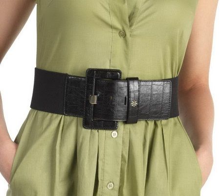 Isaac Mizrahi Live! 3 Wide Waist Cinch Stretch Belt - A203883