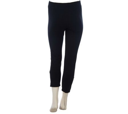 LOGO by Lori Goldstein Tab Detail Cropped Leggings