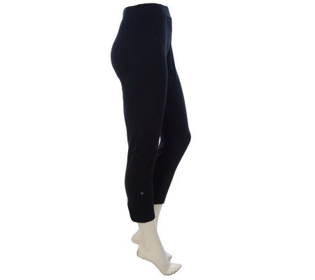 LOGO by Lori Goldstein Tab Detail Cropped Leggings