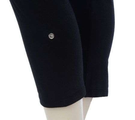 LOGO by Lori Goldstein Tab Detail Cropped Leggings