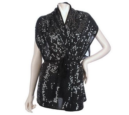 The Paillette Shimmer Scarf Vest by VT Luxe - A214083