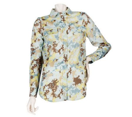 K-DASH by Kardashian Printed Oversize Button Front Shirt - A214283