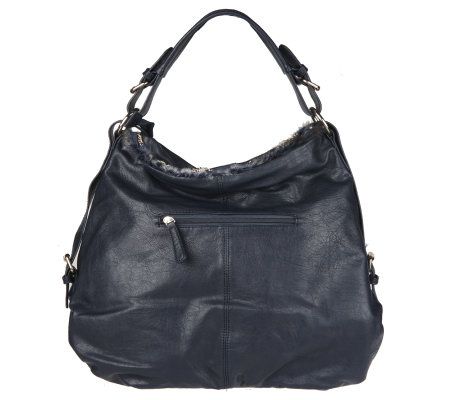 V Couture by Kooba Zip-Top Hobo with Faux Fur Trim