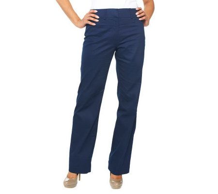 George Simonton Regular Fly Front Pants w/Back Elastic Waist - A223583