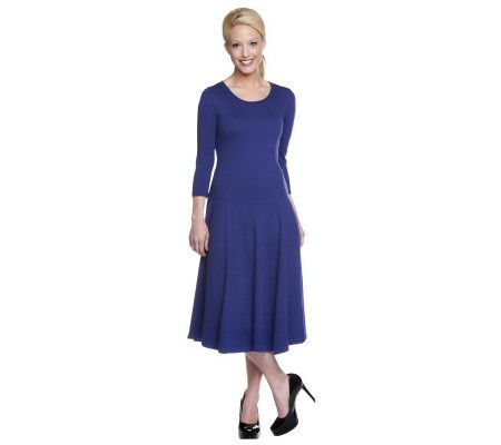 Isaac Mizrahi Live! 3/4 Sleeve Scoop Neck Knit Dress - A225583