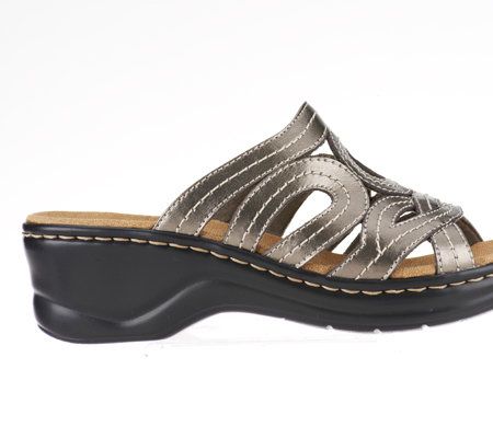 Clarks Bendables Lexi Sycamore Leather Slides