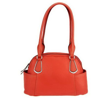 Tignanello Pebble Leather Satchel w/ Side Pockets - A228783