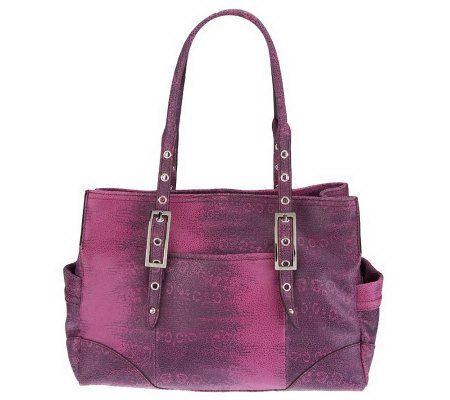 B. Makowsky Ring Lizard Embossed East/West Satchel - A228983