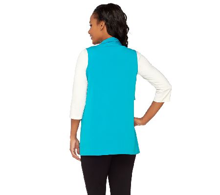 Susan Graver Liquid Knit Tiered Open Front Vest