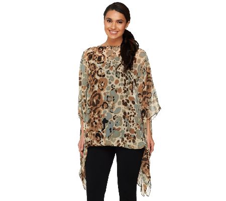 Attitudes by Renee Printed Scarf Top with Knit Cami - A231683