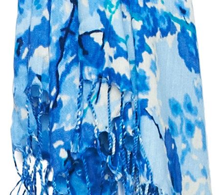 Isaac Mizrahi Live! Floral & Stripe Set of Two Scarves