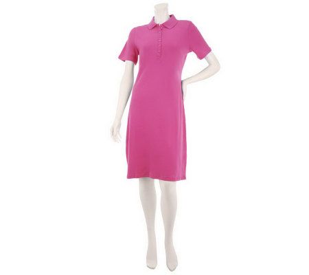 Liz Claiborne New York Essentials Short Sleeve Knit Polo Dress - A232583