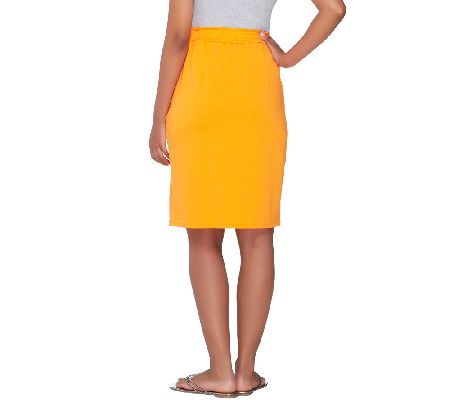 Linea by Louis DellOlio Drawstring Ponte Knit Skirt w/Pockets