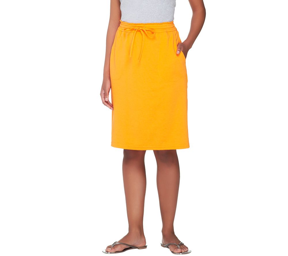 Linea by Louis DellOlio Drawstring Ponte Knit Skirt w/Pockets - A233183
