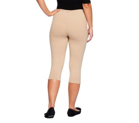 Women with Control Pull-on Stretch Pedal Pushers with Side Slit