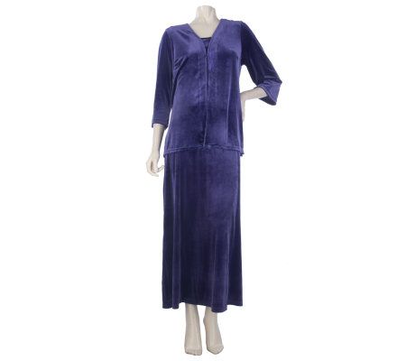 Joan Rives Petite Length Fabulous 2-Piece Velour Lounging Set