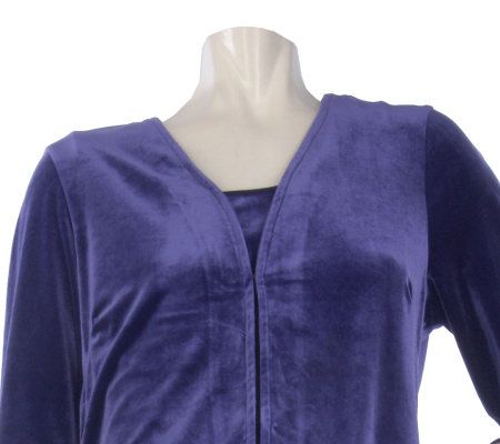 Joan Rives Petite Length Fabulous 2-Piece Velour Lounging Set