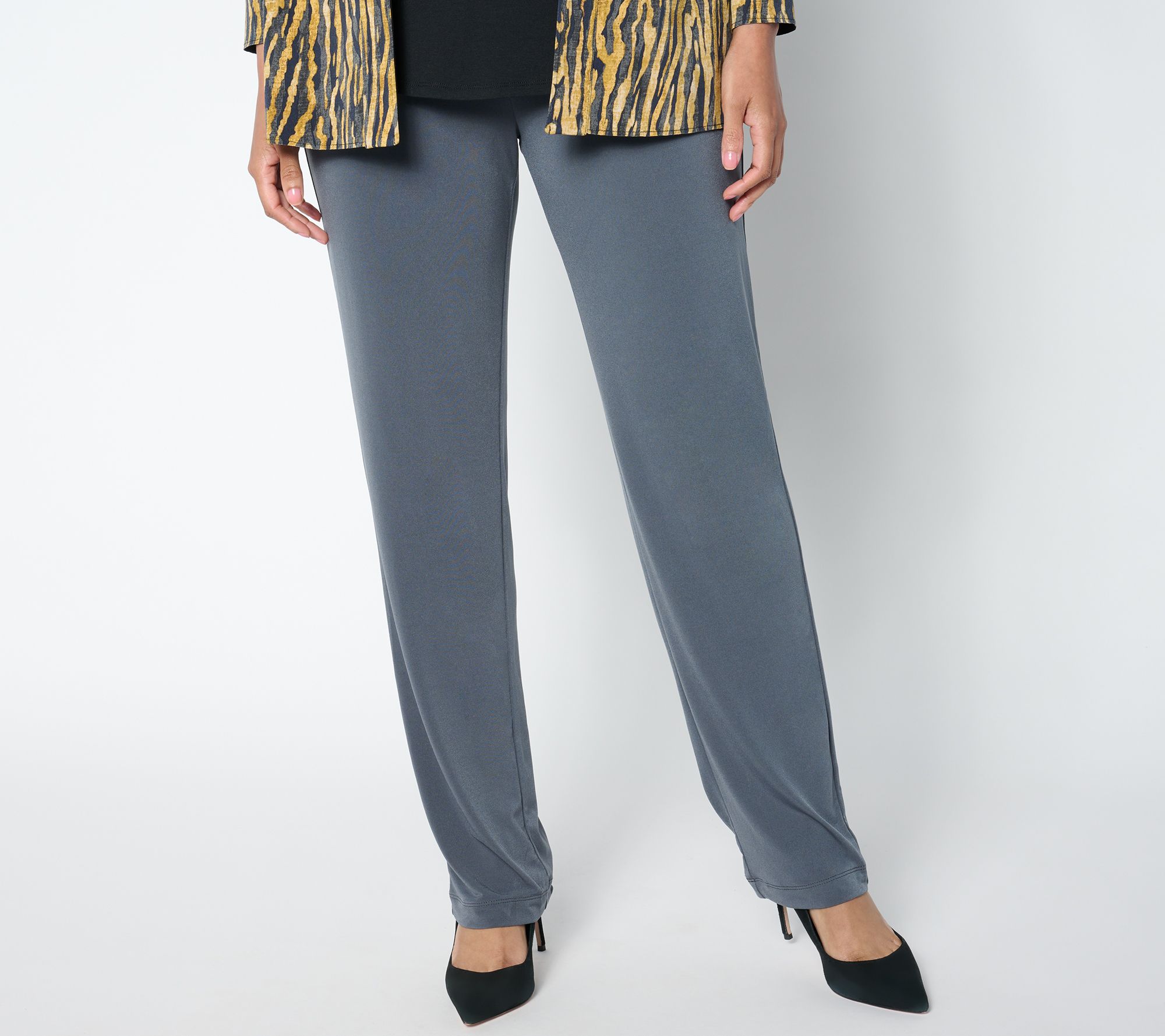 Susan Graver Essentials Liquid Knit Straight Leg Pants - Petite - A228084