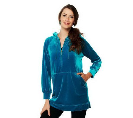Joan Rivers Velour Hooded Pullover Top - A228884