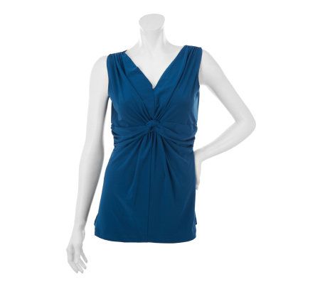 Women with Control V-Neck Knot Front Top w/Tummy Control - A231684