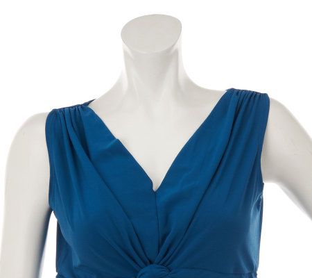 Women with Control V-Neck Knot Front Top w/Tummy Control