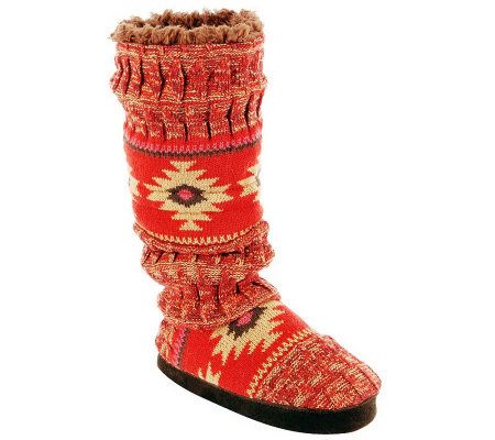 MUK LUKS Tina Painted Texture Toggle SlipperBoots - A326584