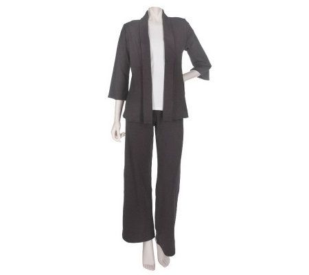 Modern Soul NewStretch Shawl Collar Jacket and Wide Leg Pants - A83484