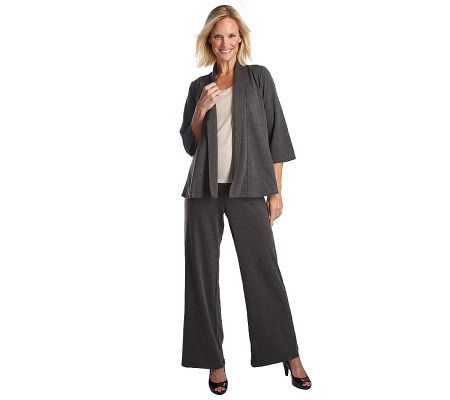 Modern Soul NewStretch Shawl Collar Jacket and Wide Leg Pants