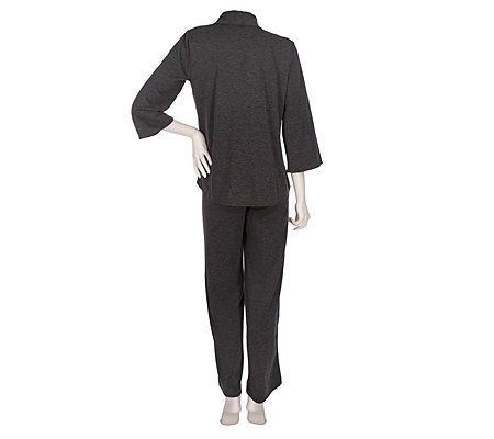 Modern Soul NewStretch Shawl Collar Jacket and Wide Leg Pants