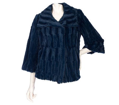 Dennis Basso Brushed Faux Fur Cropped Coat - A203985