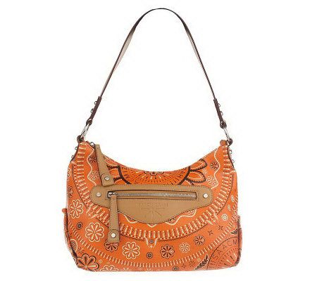 Isaac Mizrahi Live! Signature Print Hobo Bag w/Zipper Pocket - A212085