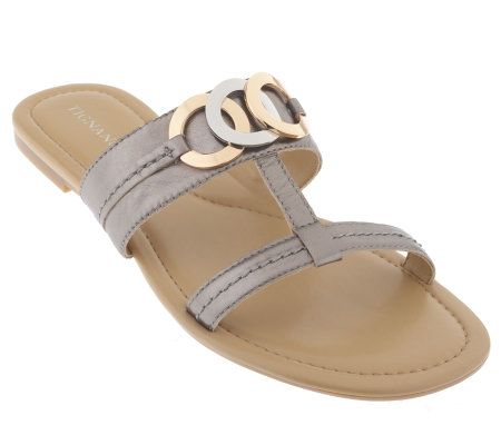 Tignanello Leather Sandals w/Circle Detail - A214785