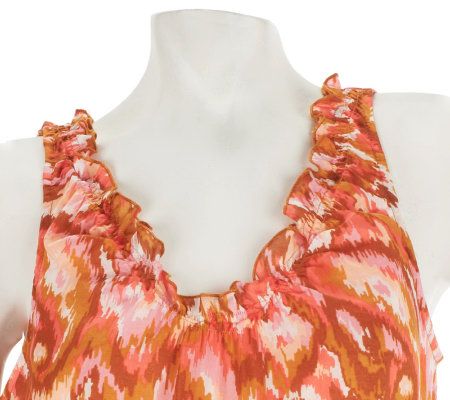 Isaac Mizrahi Live! Paisley Print Maxi Dress with Ruffle Neckline