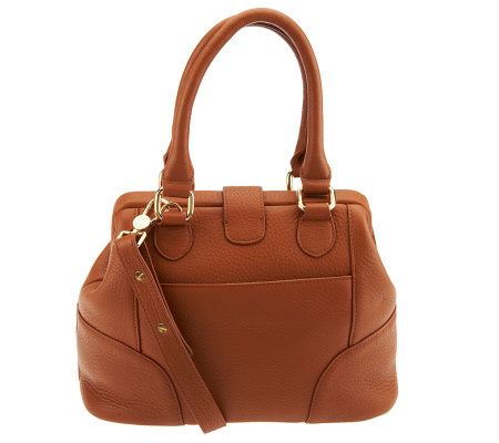 Isaac Mizrahi Live! Bridgehampton Leather Framed Handbag