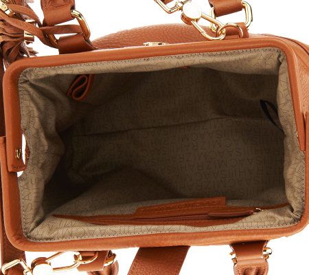 Isaac Mizrahi Live! Bridgehampton Leather Framed Handbag