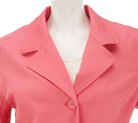 Denim & Co. Stretch Twill Floral Embroidered Jacket