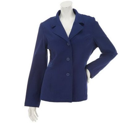 Denim & Co. Stretch Twill Floral Embroidered Jacket - A231885