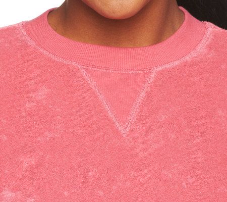 Denim & Co. Short Sleeve Terry Sweatshirt