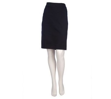 Dennis Basso Stretch Twill Pencil Skirt with Contour Waist - A213386