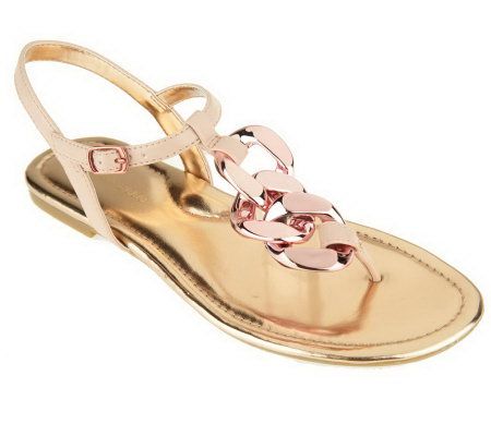 Tignanello Flat Thong with Chain Ornament - A214786