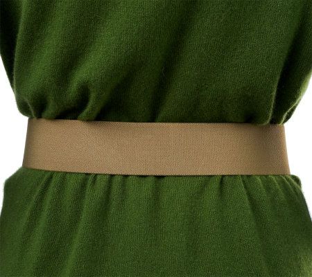 Isaac Mizrahi Live! Stretch Woven Belt with Smooth Trim