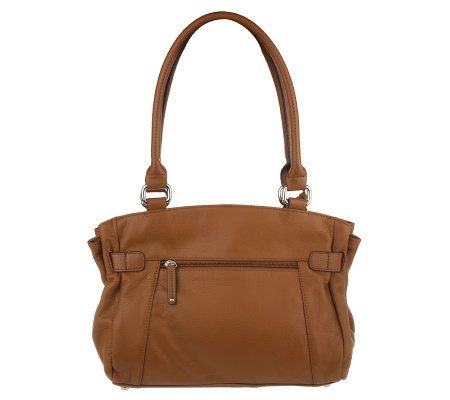 Tignanello Pebble Leather East/West Shopper with Buckle Detail