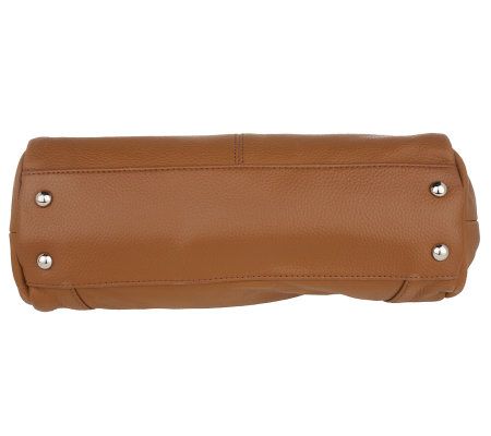 Tignanello Pebble Leather East/West Shopper with Buckle Detail